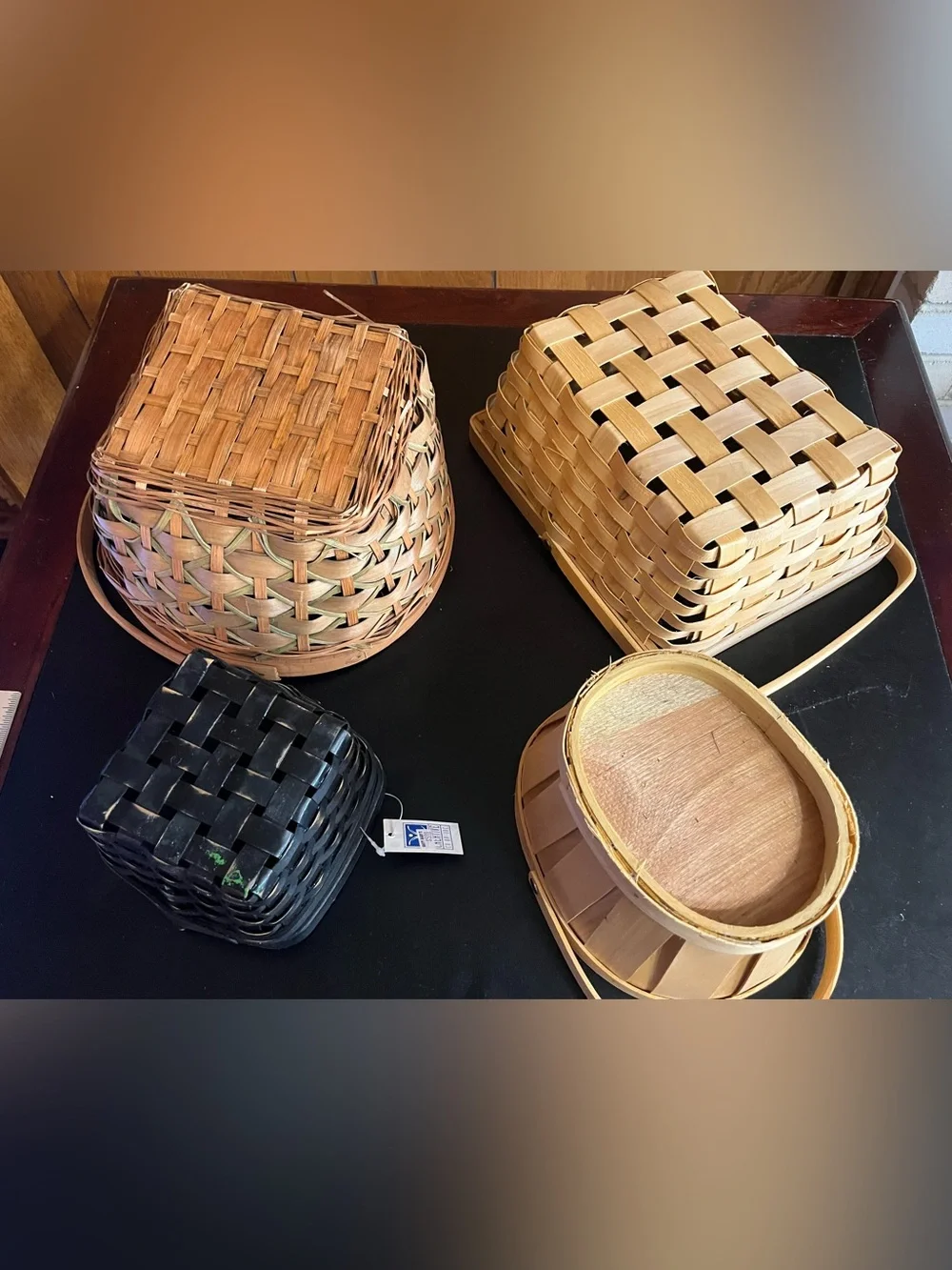 Assorted Woven Basket Set - Natural Tan, Light Brown & Black